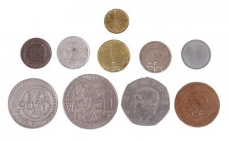 Mexikó 1936-1988. 1c-50P (10xdiff), közte 1951. 25c Ag T:2-3 Mexico 1936-1988. 1 Cent - 50 Pesos (10xidiff), with 1951. 25 Cents Ag C:XF-F