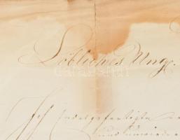 1845 Pozsony, német nyelvű okmány felzetes viaszpecséttel