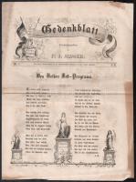 1864 Gedenkblatt herausgegeben von F. J. Singer, benne a bécsi népünnepélyek történetével