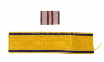 Ausztria 1932. Osztrák Háborús Emlékérem szalagsáv + Svédország DN Kard Rend szalag T:2,2- Austria 1932. Great War Commemorative Medal thin ribbon + Sweden ND Royal Order of Sword C:XF,VF