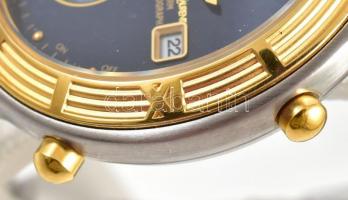 Yves Saint Laurent kronográfos, vízálló férfi karóra fém szíjjal, működő, új állapotban, leírással d...