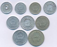 Mongólia 1959-1980. 1m - 20m (9xklf) T:2,2-
Mongolia 1959-1980. 1 Mongo - 20 Mongo (9xdiff) C:XF,VF