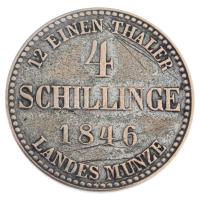 Német Államok / Mecklenburg-Sterlitz 1846. 4Sch Ag "György" T:2-,3 karc German States / Mecklenburg-Sterlitz 1846. 4 Schilling Ag "George" C:VF,F scratched Krause KM# 85