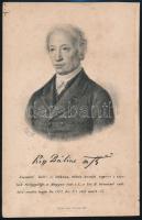 1853 Kiss Bálint (1772-1853) református lelkészt ábrázoló litografált kép
