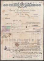 cca 1925-1944 12 db régi alkoholkereskedelemmel kapcsolatos számla, pl. Herceg Windischgraetz Lajos tokajhegyaljai borpincészetének számlája