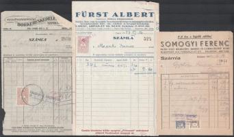 cca 1925-1944 12 db régi alkoholkereskedelemmel kapcsolatos számla, pl. Herceg Windischgraetz Lajos ...