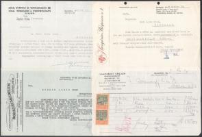 cca 1925-1944 12 db régi alkoholkereskedelemmel kapcsolatos számla, pl. Herceg Windischgraetz Lajos ...