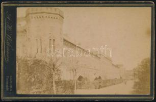 cca 1870 Komárom, tiszti kaszinó, keményhátú fotó Wittmann műterméből, 6,5×10,5 cm / Komárno, Slovakia