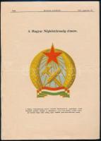 1949 A Magyar Népköztársaság I. alkotmánya a Magyar Közlöny külön kiadásában. az új címerrel a címla...