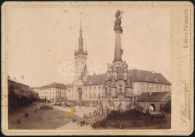 cca 1880 Olmütz, Rathaus, városháza, keményhátú fotó, foltos, 11×16 cm