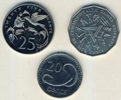 Ausztrália 1982. 50c "Nemzetközösségi játékok" T:2 + Fiji-szigetek 1994. 20c T:2 + Jamaica 1973. 25c T:PP