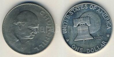 Nagy-Britannia 1965. 50c "Churchill" T:2 + USA 1976. 1$ "Eisenhower" T:2