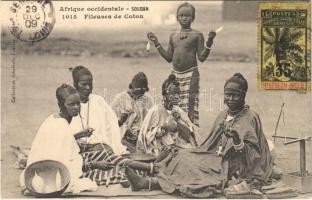 1909 Dakar, Afrique Occidentale, Fileuses de Coton / Afrikan folklore (EK)