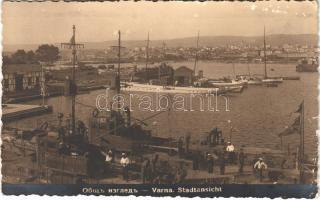 1934 Varna, Warna; Stadtansicht / port, mariners (EK)