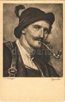 Jägerblut / Hunter art postcard s: F. v. Defregger (EK)