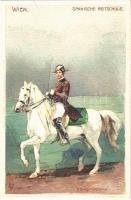 Wien, Vienna, Bécs; Spanische Reitschule / Spanish Riding School. Verlag der Hofkunsthandlung J. Velten. E. Nister litho s: H. Junker (EK)