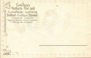 1905 Boldog Újévet! / New Year greeting art postcard. Emb. litho