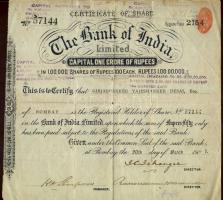 Brit-India 1907. Részvényigazolás, hátoldali forgalmi bejegyzésekkel + Német Birodalom/Weimari Köztársaság 1922. Államadóssági kötvény 100.000M-ról