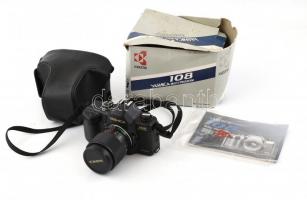 Yashica 108 Multi program kamera 1:3,5-4,5 objektívvel, tokkal, jó állapotban. Eredeti dobozával