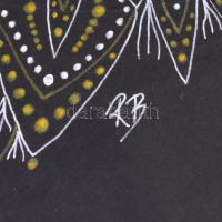 2 db kézzel rajzolt, jelzett mandala, üvegezett keretben 31x22 cm