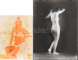 2 db művészi akt fotó az 1970-es évekből 18x24 cm, 12x17 cm