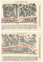 A Magyar Sors - bajtársi levelezés I. sz. (hadtörténeti) 17 darabos (hiányos) képeslapsorozata. Szer...