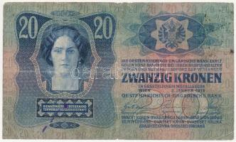 1913. 20K fekete "Romania Timbru Special" felülbélyegzéssel T:III-