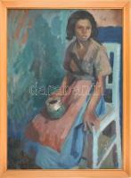 Prokop Péter (1919-2003): Női portré, 1953.
Olaj, vászon, jelzett. Fa keretben. 100×71 cm