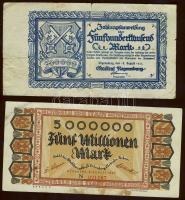 Német Birodalom/Weimari Köztársaság/ Nürnberg 5000.000M + Regensburg 500.000M T:III