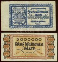 Német Birodalom/Weimari Köztársaság/ Nürnberg 5000.000M + Regensburg 500.000M T:III