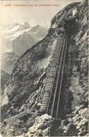 Pilatusbahn und die Oberländer-Alpen / Pilatus Railway and the Bernese Alps, rack railway, mountain railway, train