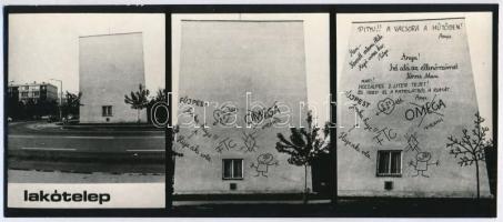 cca 1980 Kolozsi Sándor: Lakótelep, jelzés nélküli vintage fotóművészeti alkotás, 10,5x24 cm