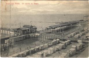 1906 Grado, Un saluto da Grado / beach, café and restaurant. Phot. Alois Beer. Verlag F. H. Schimpff (fl)