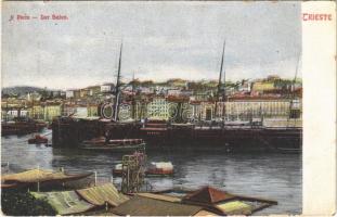 Trieste, Trst; Il Porto / Der Hafen / port, Daphne steamships (worn corners)