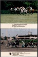 cca 1985 Budapest, galopp- és ügetőversenyek reklámja, Sáfár György 2 db vintage fotója, 17,5x23,6 cm