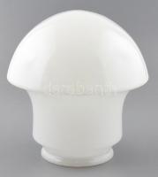 Régi, egyedi formájú nagyméretű tejüveg lámpabúra, csorbával, kis kopással. d: 24 cm, m: 25 cm