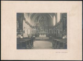 cca 1935 Templom, Dallos Sándorné fényképész pecsétjével jelzett vintage fotó, 12,5x17,3 cm, karton 20,3x27,8 cm