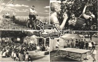 1919-1957 KISZ Önkéntes Ifjúsági Tábor. Képzőművészeti Alap Kiadóvállalat / Hungarian Young Communist League propaganda, camp, table tennis