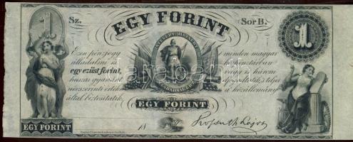 Emigrációs "Kossuth bankó" 18.. 1Ft "Sor B." T:I