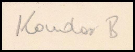 Kondor Béla (1931-1972): Csapás. Rézkarc, papír, utólagos jelzéssel, paszpartuban, 11×8 cm