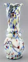 Váza. Anyagában színezett multikolor üveg Hibátlan. 36 cm