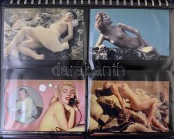 Kb. 100 db MODERN motívum képeslap albumban: erotikus meztelen Pin-up lányok / Cca. 100 modern motive postcards in an album: erotic nude Pin-up girls