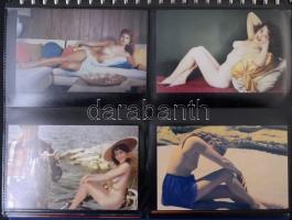 Kb. 100 db MODERN motívum képeslap albumban: erotikus meztelen Pin-up lányok / Cca. 100 modern motiv...