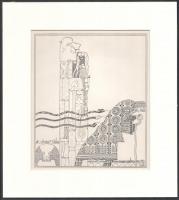 Kozma Lajos (1884-1948): Öregség. Cinkográfia, papír, jelzett a cinkográfián, paszpartuban, 19,5×16,5 cm