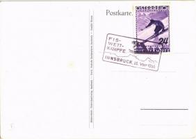 1936 Offizielle Festkarte der Fis-Wettkämpfe 1936 Innsbruck, Tirol / FIS Alpine World Ski Championsh...