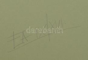 Matzon Ákos (1945): Kék figura, 2012. Szitanyomat, papír. Jelzett az elején szárazpecséttel, hátolda...