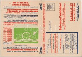 Lesz még... Ön is boldog, gazdag ember. Kinyitható szerencsejáték reklám képeslap, sorsjegy. 3 kihúz...