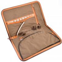 Bőr táska szerszámok vagy egyéb eszközök tárolására, kis kopással, 40x25,5 cm