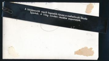 cca 1960 Skoda Spartak, felirattal ellátott sajtófotó, 10×16,5 cm