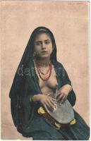 Fille Arabe / Egyptian folklore, half-nude Arab woman. Lichtenstern & Harari, Cairo No. 176. (szakadás / tear)